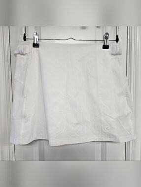 Lululemon White Wrap-Front Mid-Rise Golf Skirt